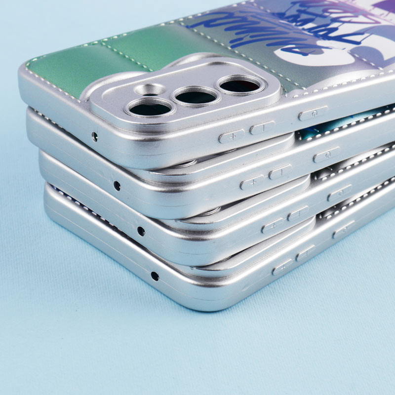 قاب پافر طرح دار متالیک محافظ لنزدار Samsung Galaxy S23 FE 5G