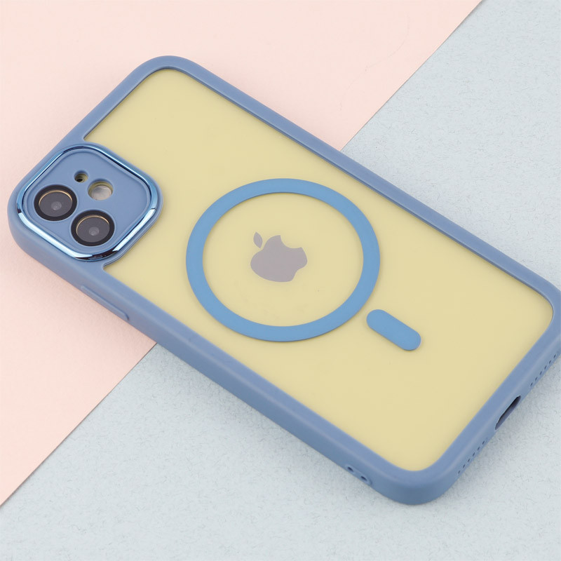 قاب PC شفاف متال ایرون دور رنگی مگ سیف محافظ لنزدار iPhone 11
