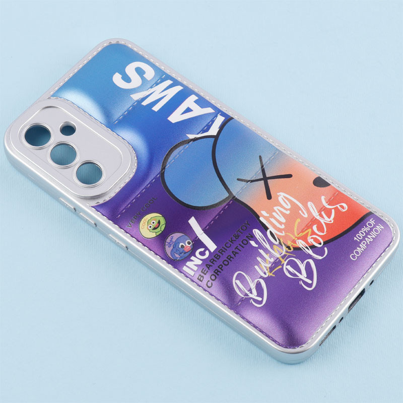 قاب پافر طرح دار متالیک محافظ لنزدار Samsung Galaxy A34