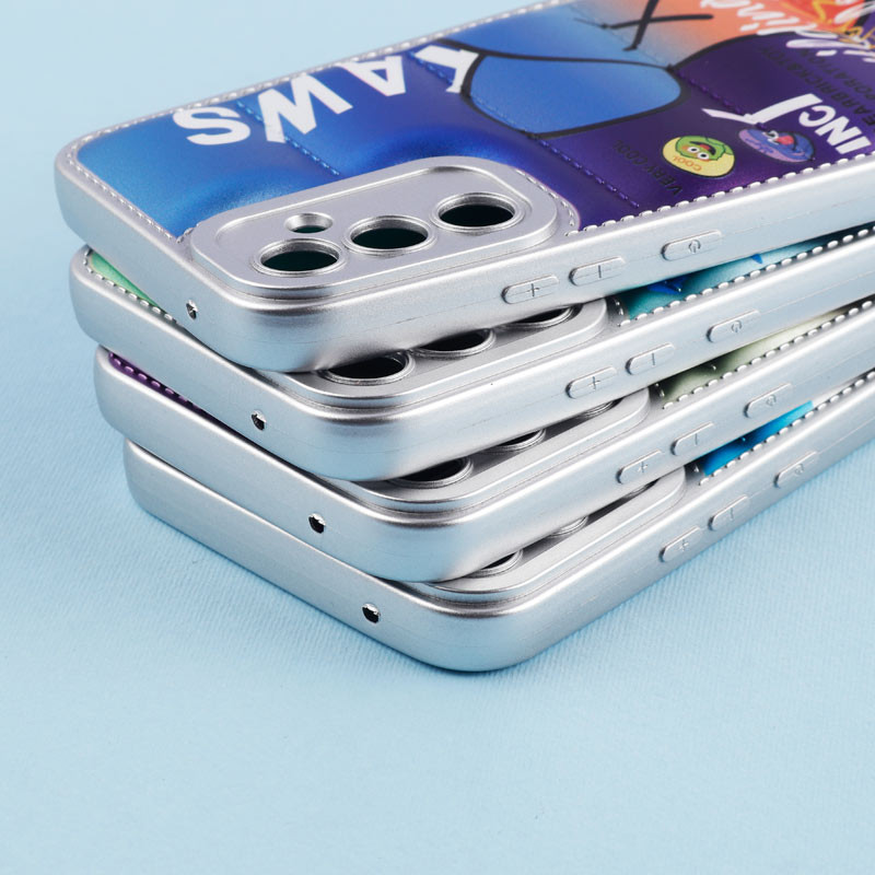 قاب پافر طرح دار متالیک محافظ لنزدار Samsung Galaxy A34