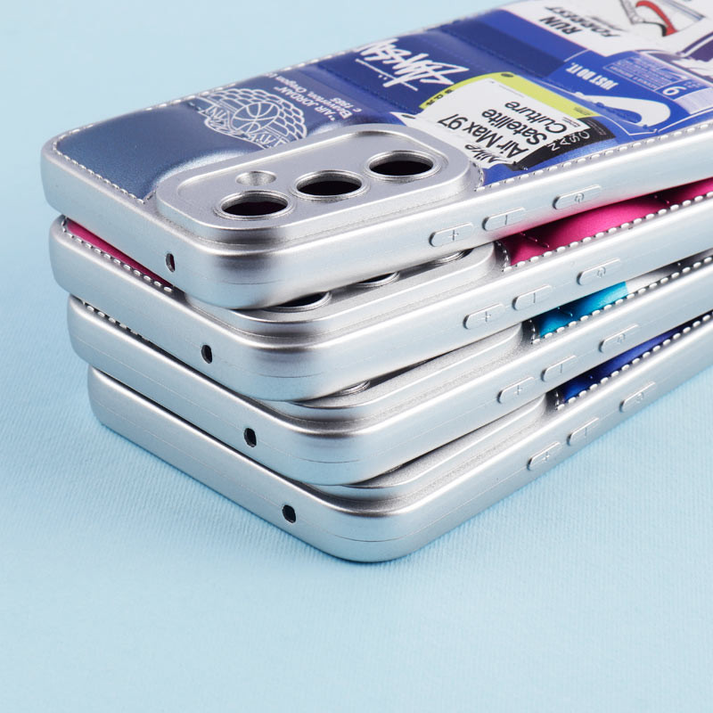 قاب پافر طرح دار متالیک محافظ لنزدار Samsung Galaxy A54