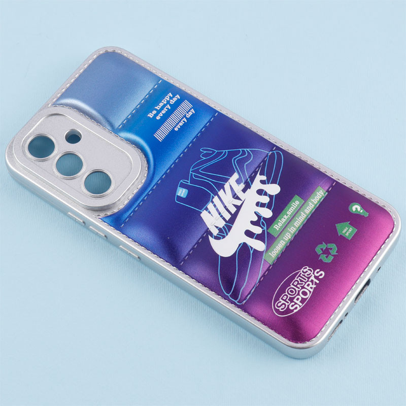 قاب پافر طرح دار متالیک محافظ لنزدار Samsung Galaxy A54