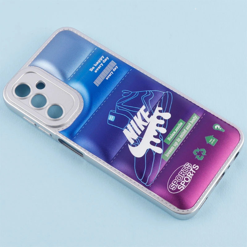 قاب پافر طرح دار متالیک محافظ لنزدار Samsung Galaxy A24 4G