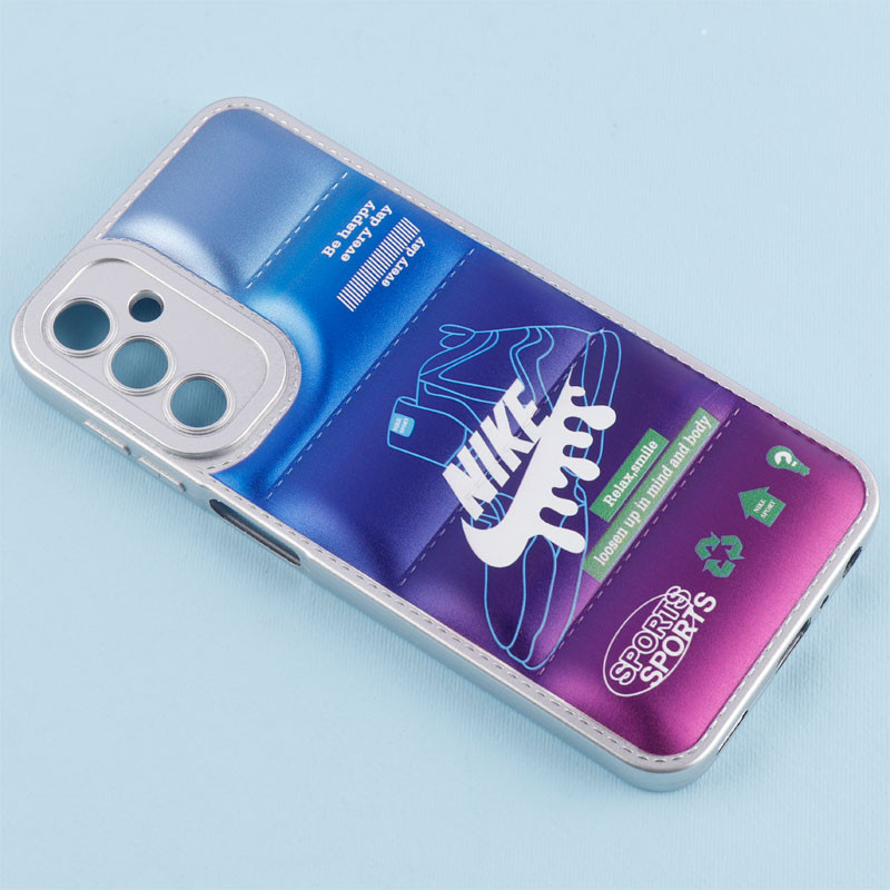 قاب پافر طرح دار متالیک محافظ لنزدار Samsung Galaxy A24 4G