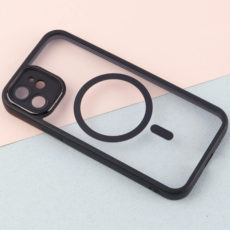 قاب PC شفاف متال ایرون دور رنگی مگ سیف محافظ لنزدار iPhone 12