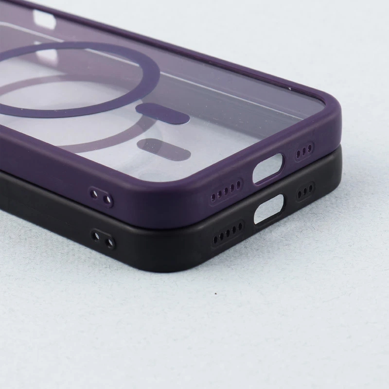 قاب PC شفاف متال ایرون دور رنگی مگ سیف محافظ لنزدار iPhone 12
