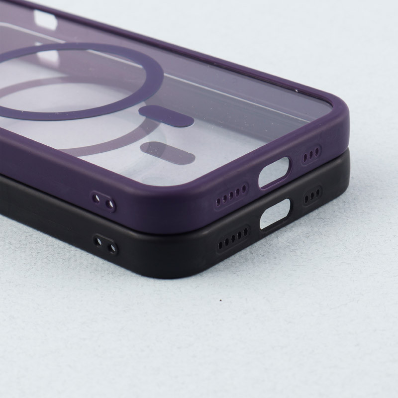 قاب PC شفاف متال ایرون دور رنگی مگ سیف محافظ لنزدار iPhone 12