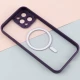 قاب PC شفاف متال ایرون دور رنگی مگ سیف محافظ لنزدار iPhone 12 Pro Max