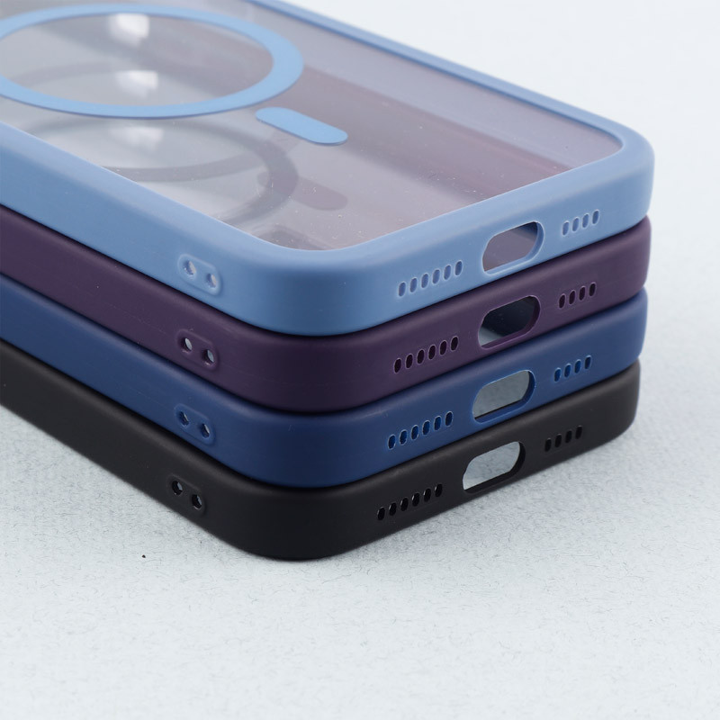 قاب PC شفاف متال ایرون دور رنگی مگ سیف محافظ لنزدار iPhone 13 Pro Max