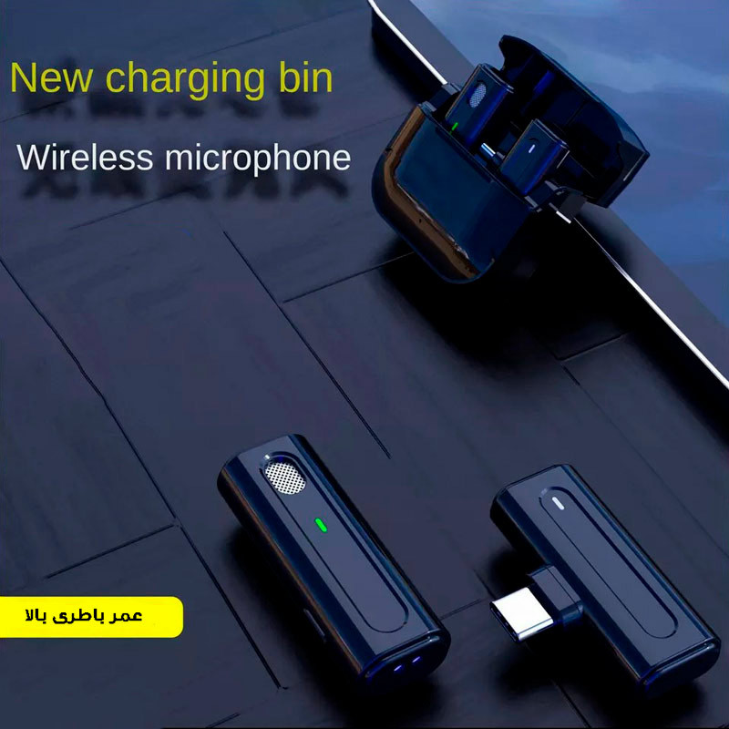 میکروفون یقه ای بی سیم K-91 + تبدیل Type-C to Lightning