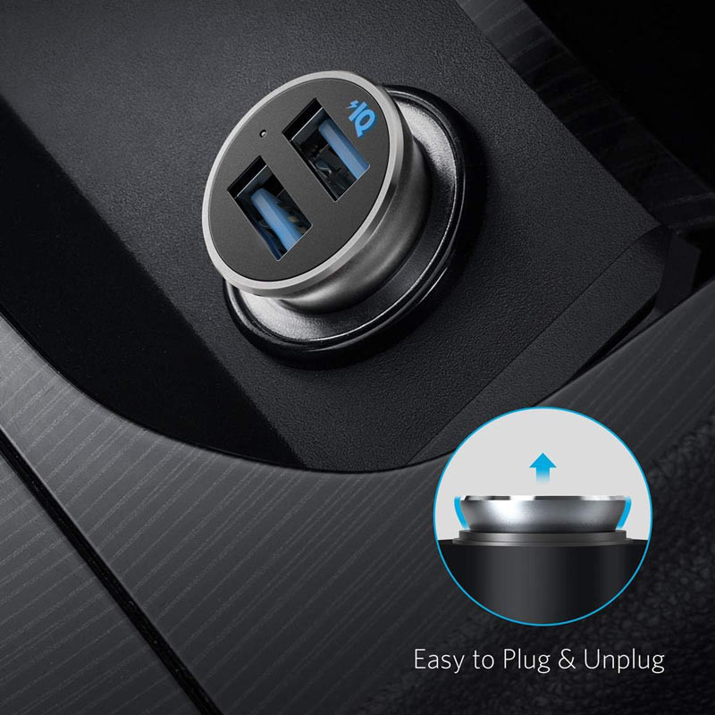 شارژر فندکی فست شارژ Anker PowerDrive 2 ALLOY A2727H42 2.4A 12W