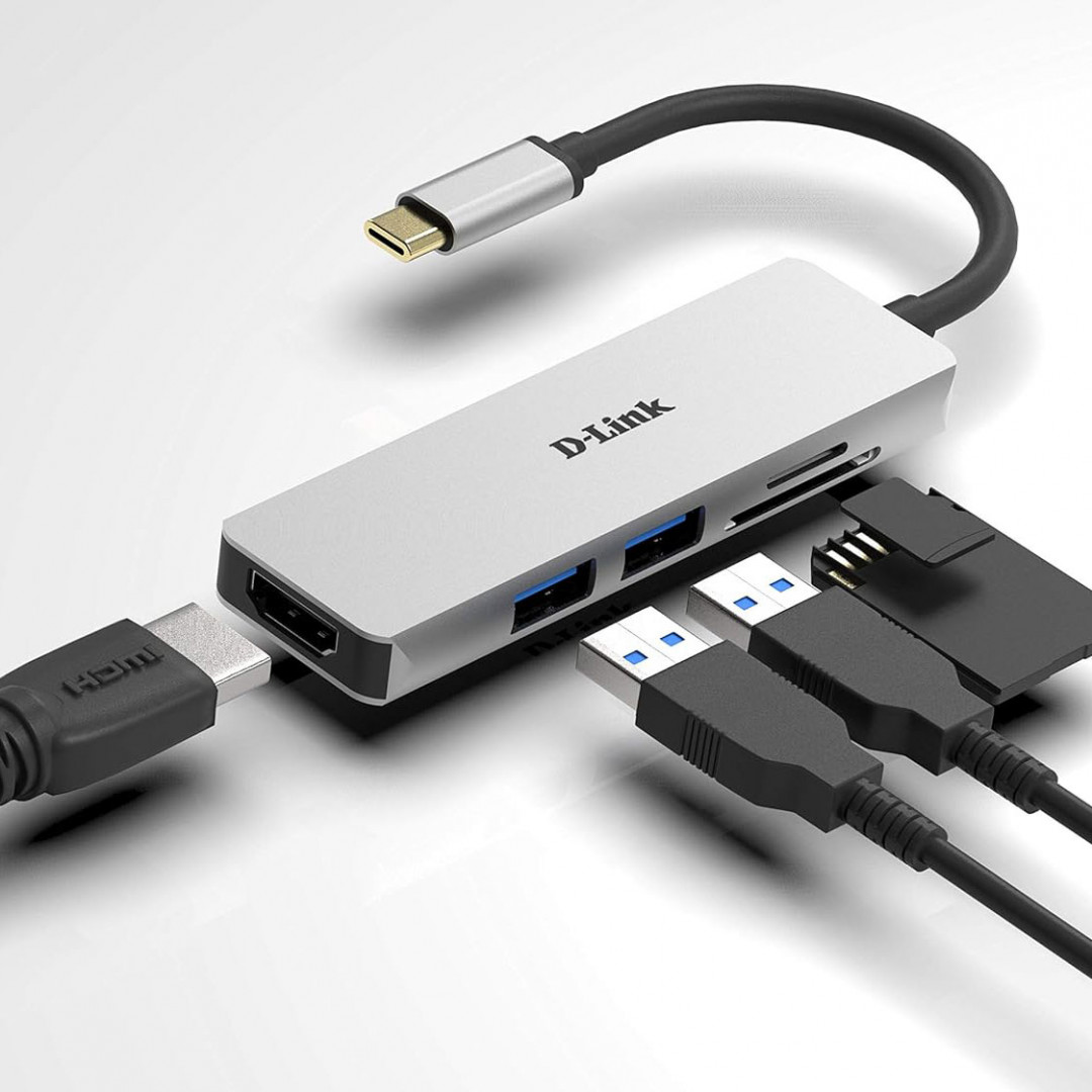 هاب و رم ریدر D-Link DUB‑M530 Type-C To USB3.0/microSD/SD/HDMI/Type-C