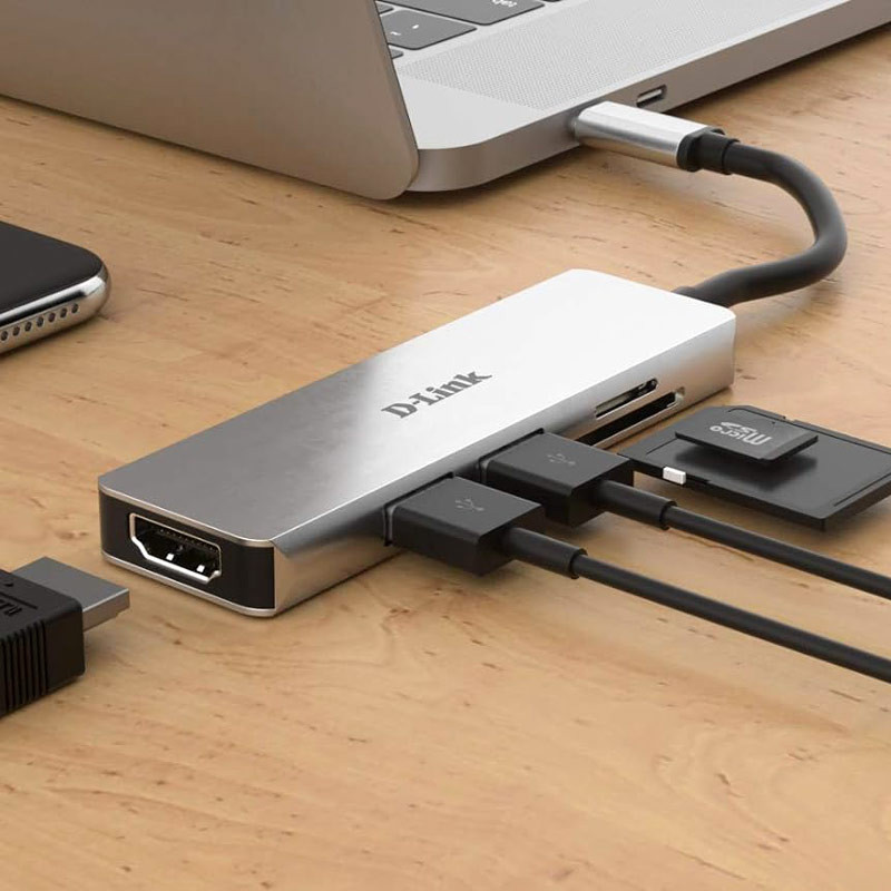 هاب و رم ریدر D-Link DUB‑M530 Type-C To USB3.0/microSD/SD/HDMI/Type-C