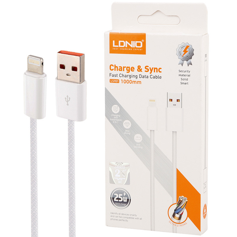 کابل آیفونی فست شارژ Ldnio LS901 25W 1m