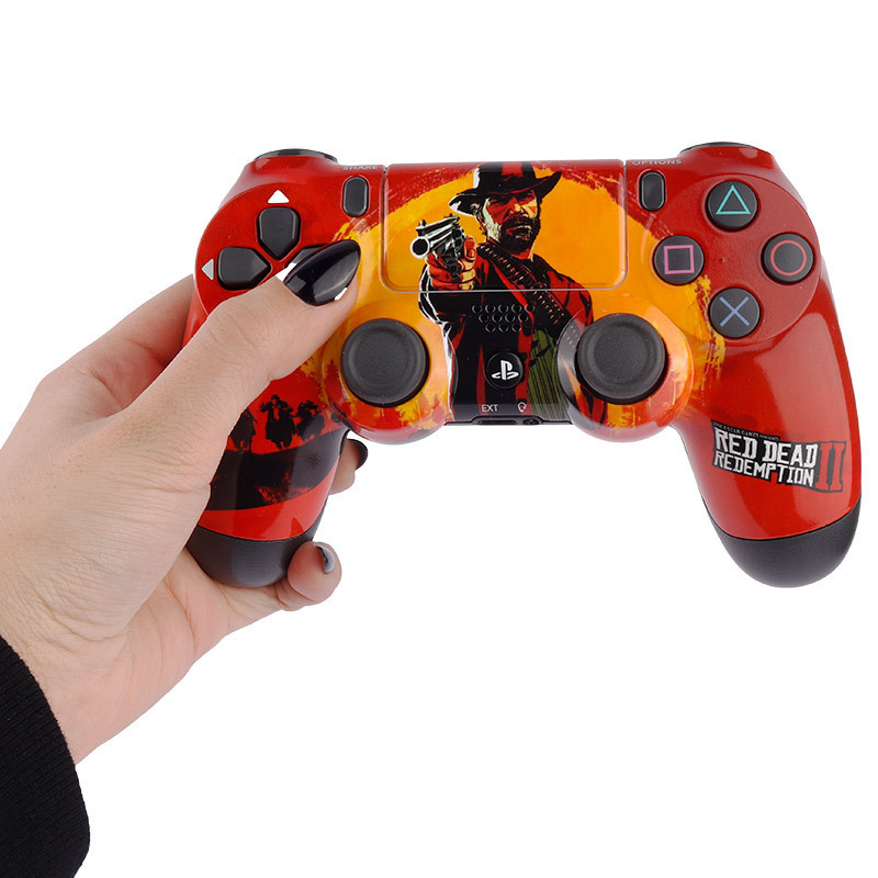 دسته بازی بی سیم SONY PlayStation 4 DualShock 4 High Copy طرح Red Dead 2 کد 1