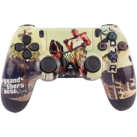 دسته بازی بی سیم SONY PlayStation 4 DualShock 4 High Copy طرح GTA کد 1