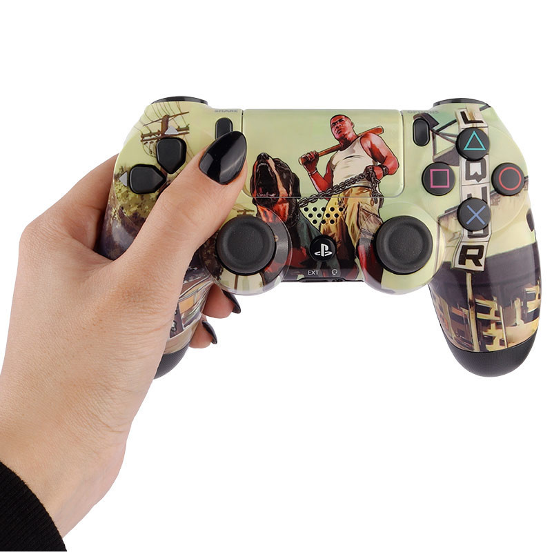 دسته بازی بی سیم SONY PlayStation 4 DualShock 4 High Copy طرح GTA کد 1