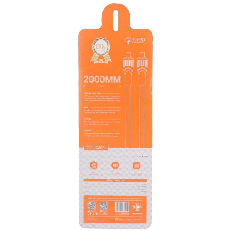 کابل تبدیل فست شارژ Ldnio LC602C Type-C To Type-C PD 100W 2m