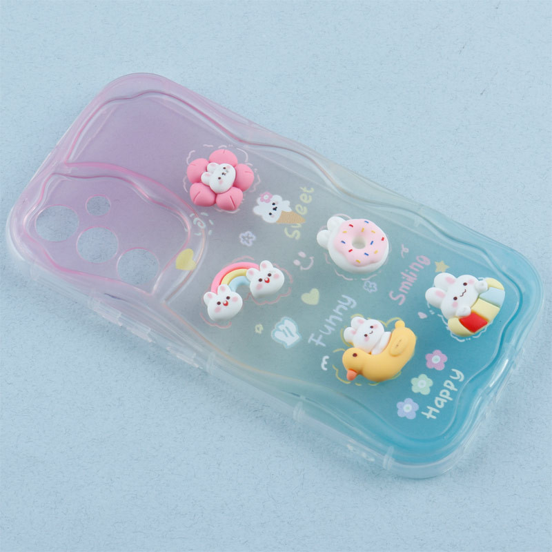 قاب رنگی عروسک برجسته محافظ لنزدار Samsung Galaxy A54