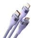 کابل 3 سر فست شارژ باسئوس Baseus 3in1 CASS04000 6A 66W 1.2m