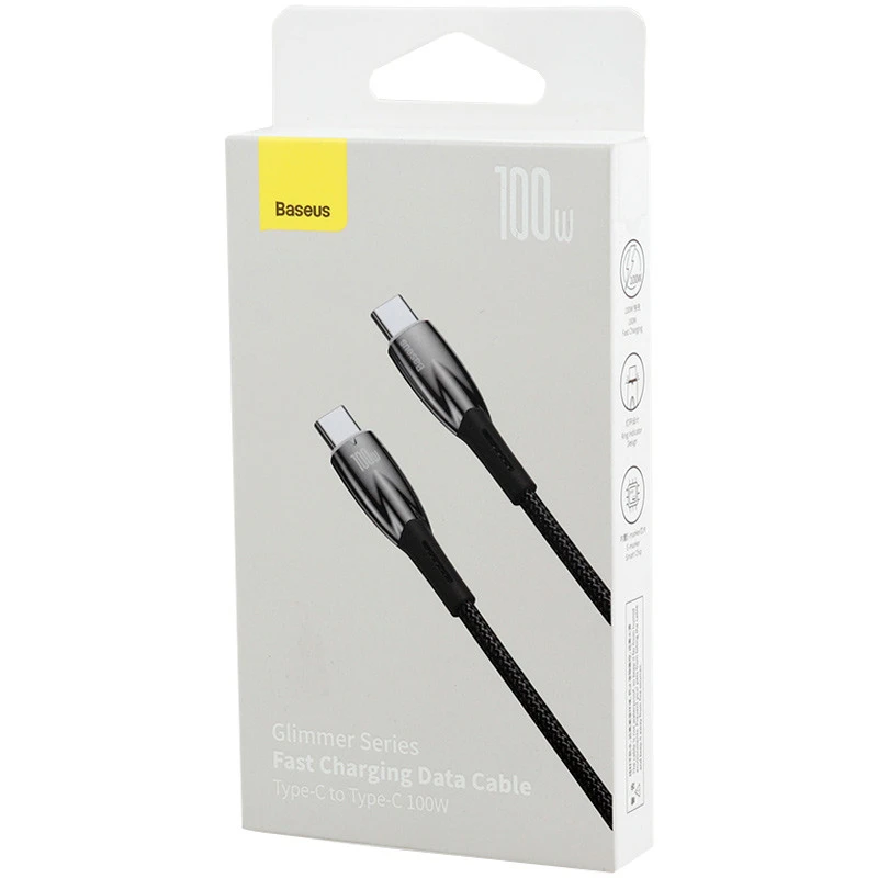 کابل تبدیل فست شارژ Baseus Glimmer Series CADH000701 Type-C To Type-C 5A 100W 1m