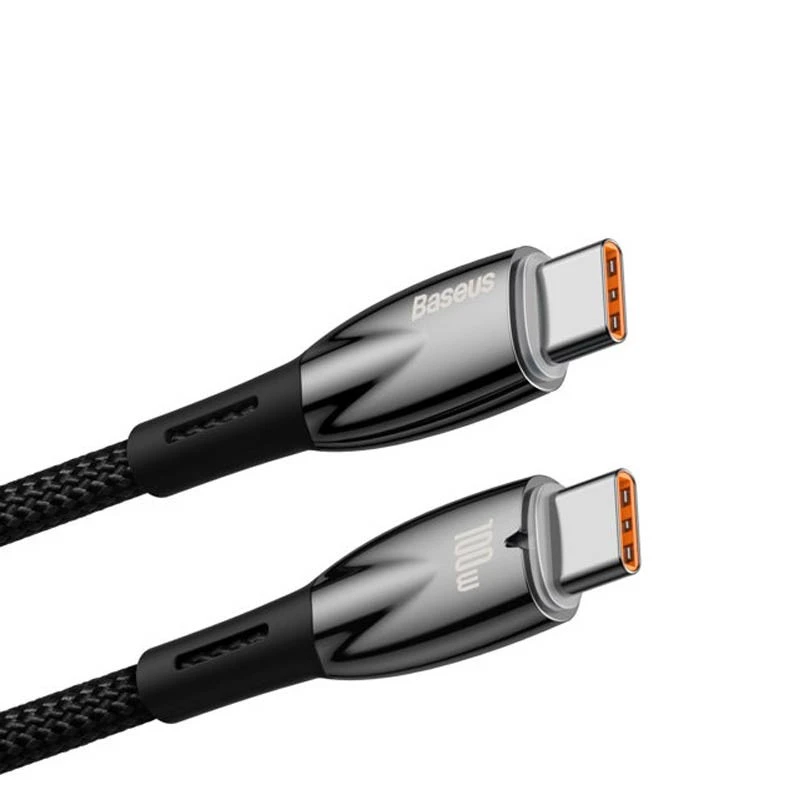کابل تبدیل فست شارژ Baseus Glimmer Series CADH000701 Type-C To Type-C 5A 100W 1m