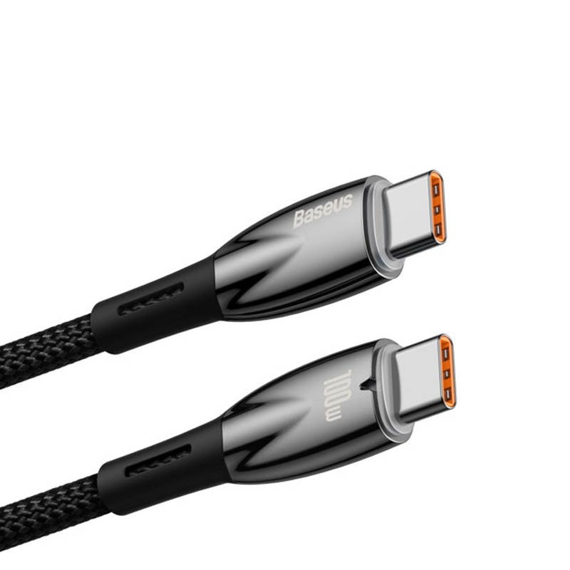 کابل تبدیل فست شارژ Baseus Glimmer Series CADH000701 Type-C To Type-C 5A 100W 1m