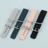 بند اپل واچ سیلیکونی Ocean طرح پافر 20mm