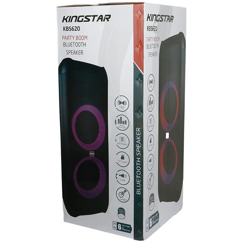 اسپیکر چمدانی بلوتوثی رم و فلش خور Kingstar KBS620 + میکروفن و ریموت کنترل