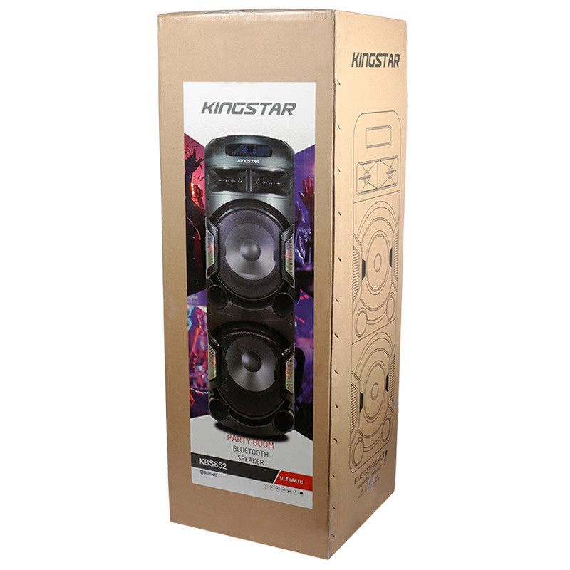اسپیکر چمدانی بلوتوثی رم و فلش خور Kingstar KBS652 + میکروفن و ریموت کنترل