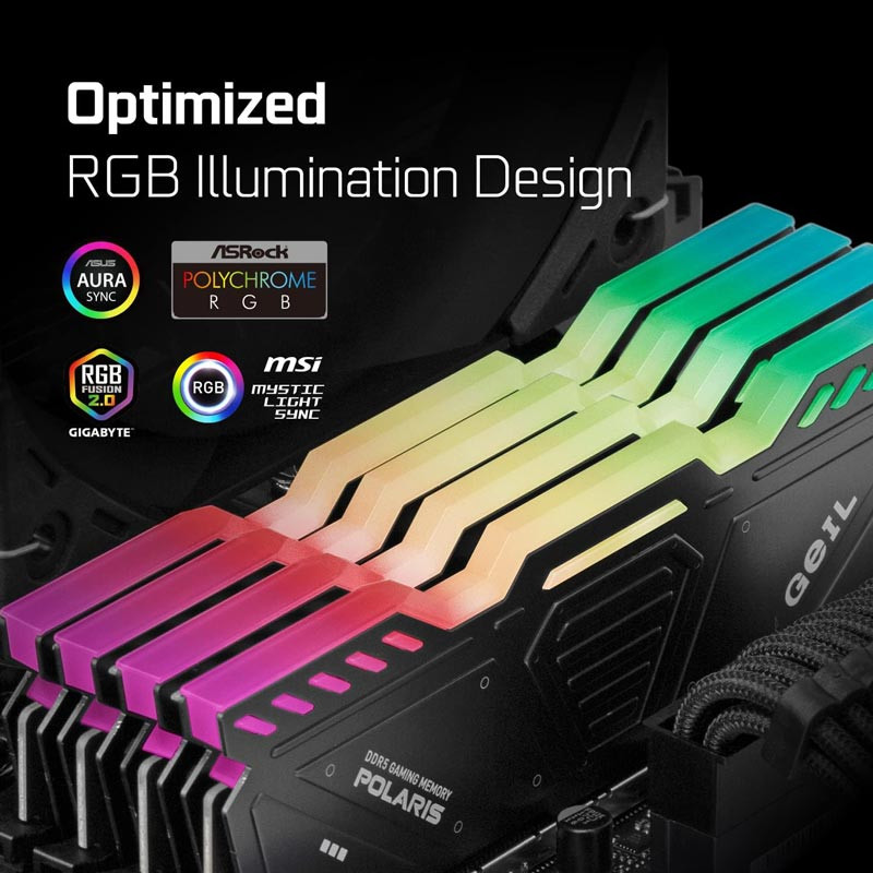 رم کامپیوتر Geil Polaris RGB DDR5 32GB 5200MHz CL42 Dual