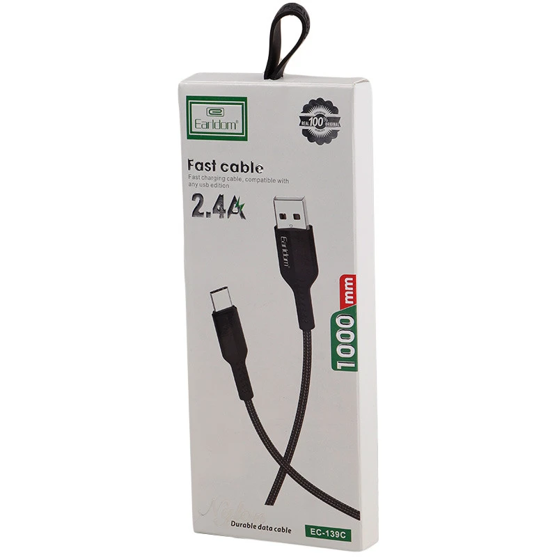 کابل تایپ سی فست شارژ Earldom EC-139C 2.4A 1m