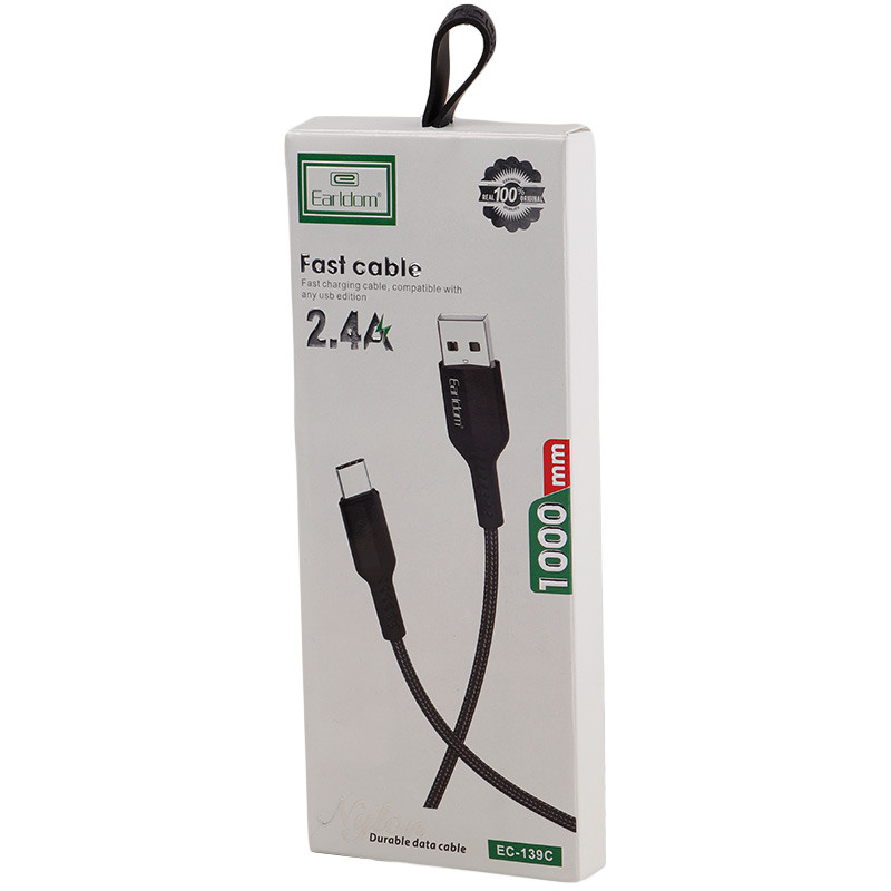 کابل تایپ سی فست شارژ Earldom EC-139C 2.4A 1m
