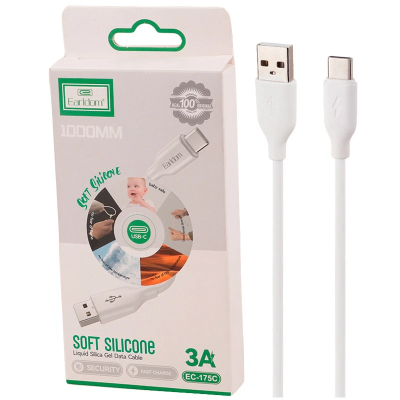 کابل تایپ سی فست شارژ Earldom EC-175C 3A 1m