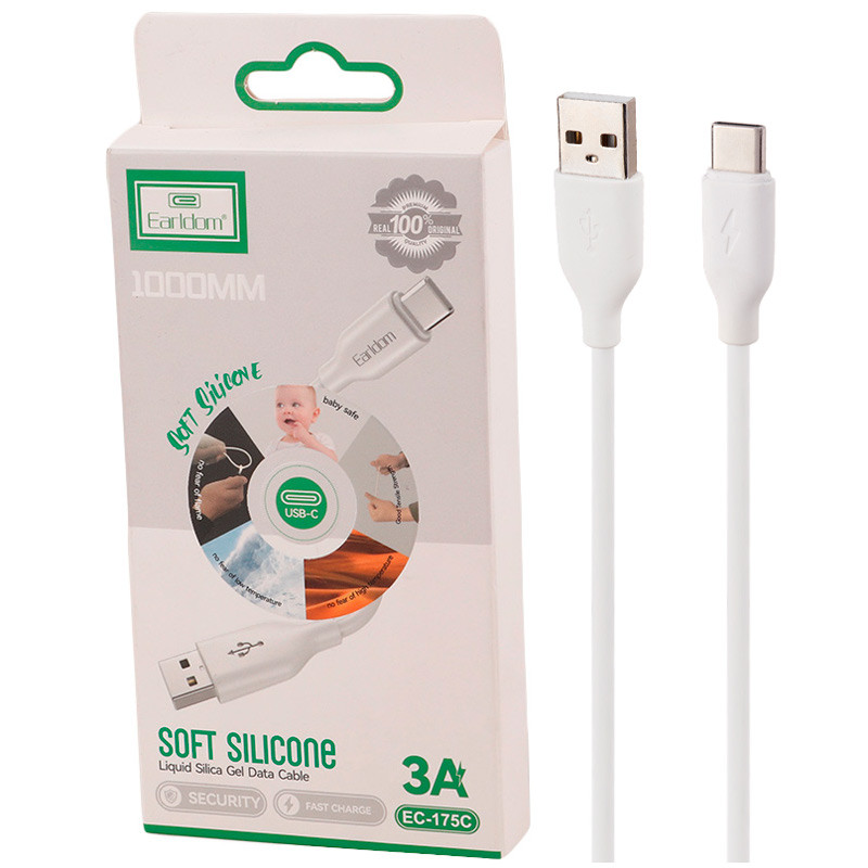 کابل تایپ سی فست شارژ Earldom EC-175C 3A 1m