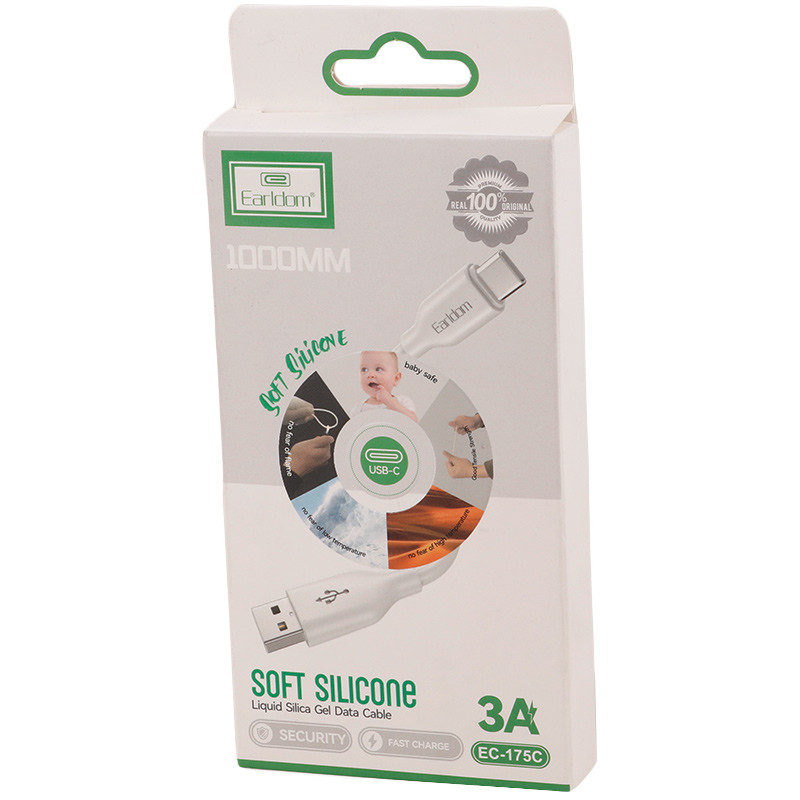 کابل تایپ سی فست شارژ Earldom EC-175C 3A 1m