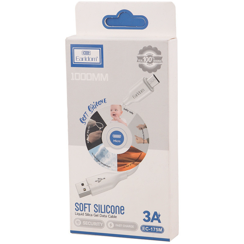 کابل میکرو یو اس بی فست شارژ Earldom EC-175M 3A 1m