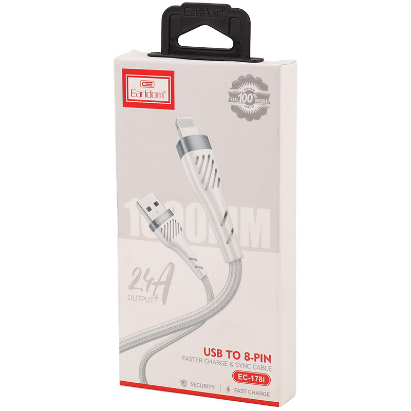 کابل آیفونی فست شارژ Earldom EC-178i 2.4A 1m