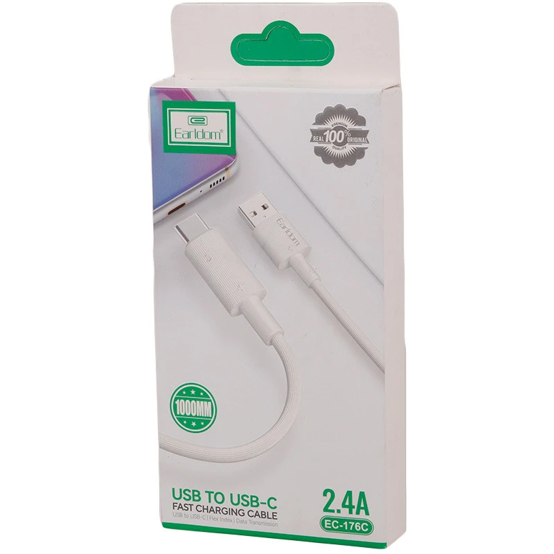 کابل تایپ سی فست شارژ Earldom EC-176C 2.4A 1m