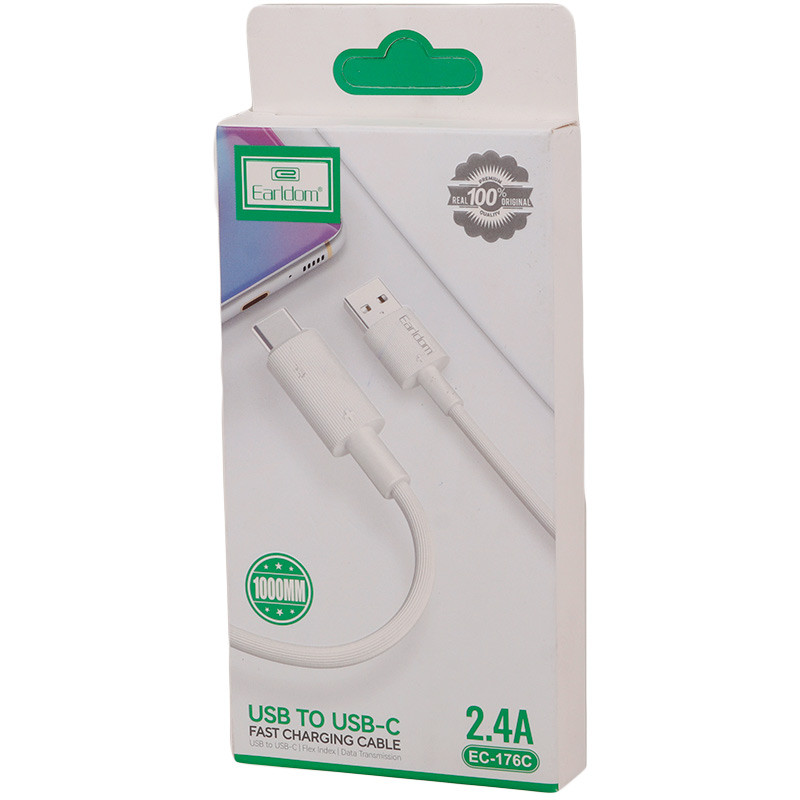 کابل تایپ سی فست شارژ Earldom EC-176C 2.4A 1m