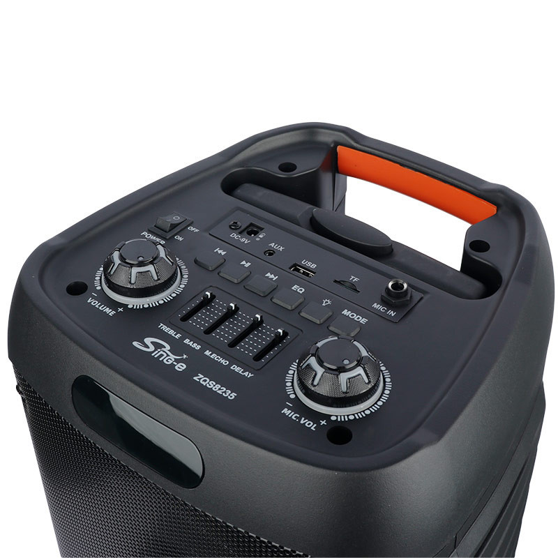 اسپیکر چمدانی بلوتوثی رم و فلش خور Sing-E ZQS8235 + میکروفون و ریموت کنترل