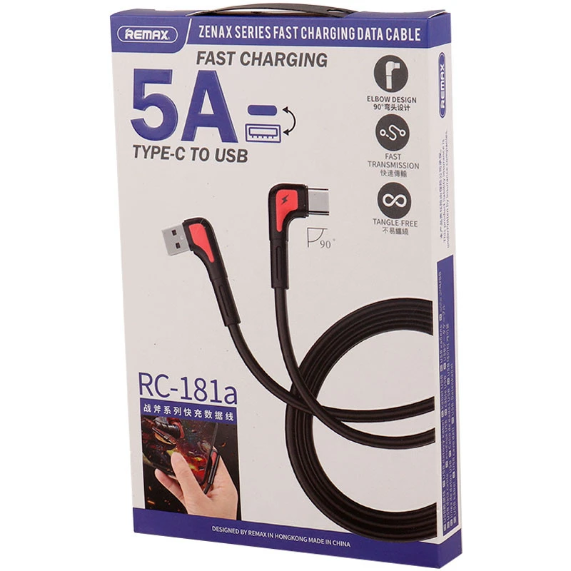 کابل تایپ سی فست شارژ Remax RC-181A 5A 1m دو سر L