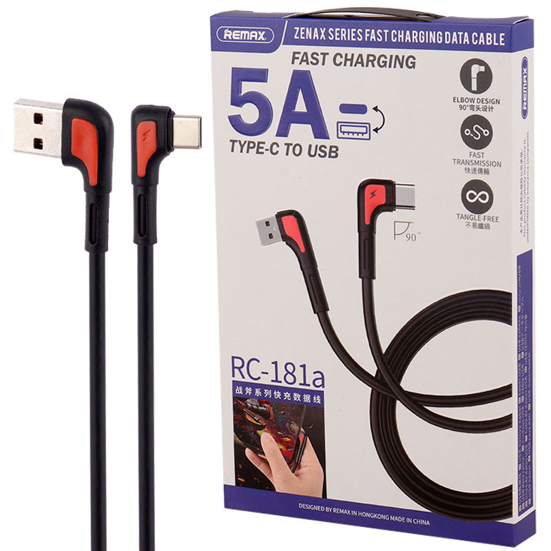 کابل تایپ سی فست شارژ Remax RC-181A 5A 1m دو سر L
