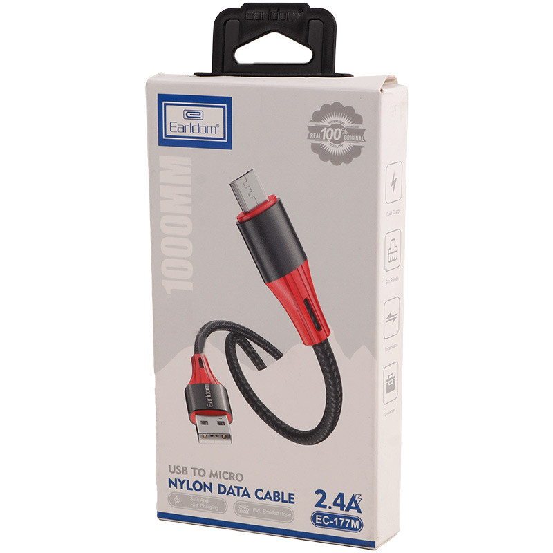 کابل میکرو یو اس بی فست شارژ Earldom EC-177M 2.4A 1m
