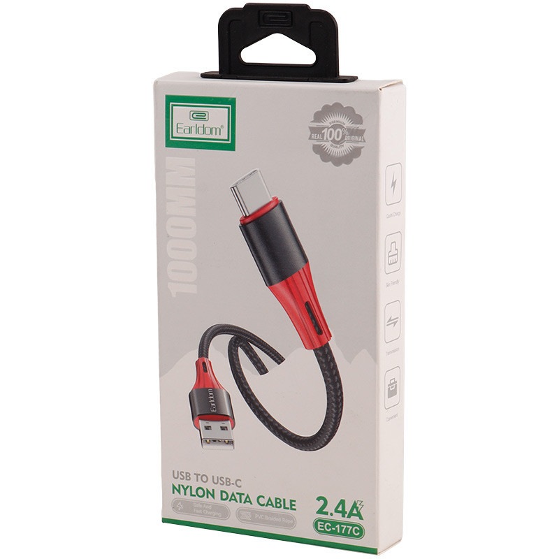 کابل تایپ سی فست شارژ Earldom EC-177C 2.4A 1m