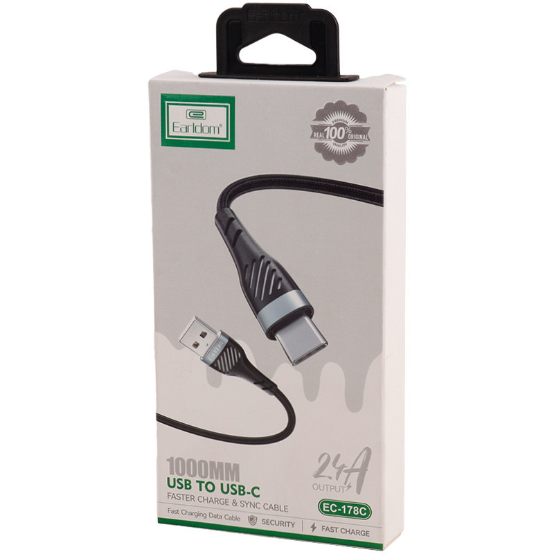 کابل تایپ سی فست شارژ Earldom EC-178C 2.4A 1m