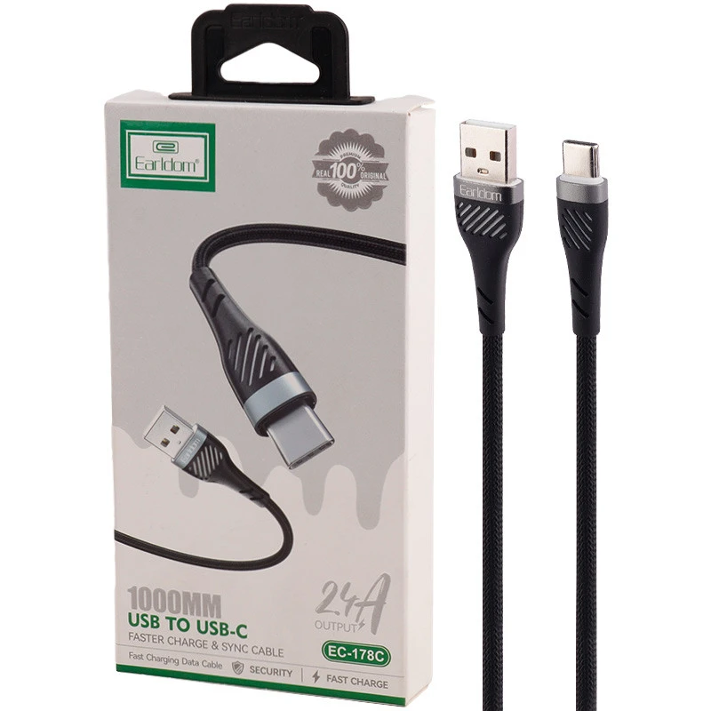 کابل تایپ سی فست شارژ Earldom EC-178C 2.4A 1m