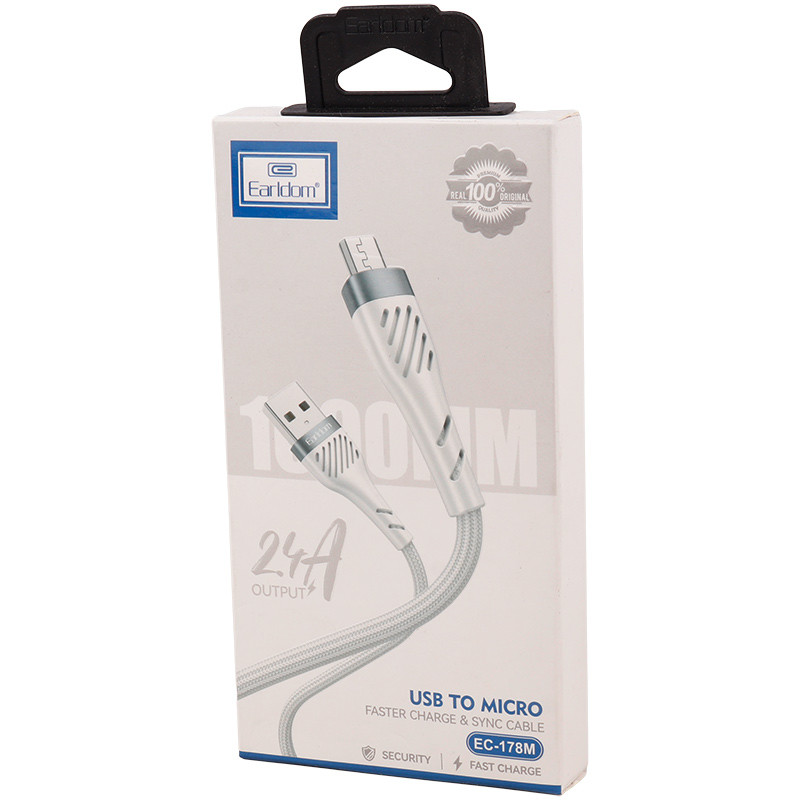 کابل میکرو یو اس بی فست شارژ Earldom EC-178M 2.4A 1m