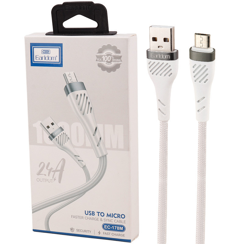 کابل میکرو یو اس بی فست شارژ Earldom EC-178M 2.4A 1m