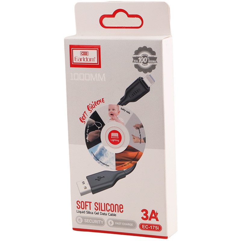 کابل آیفونی فست شارژ Earldom EC-175i 3A 1m
